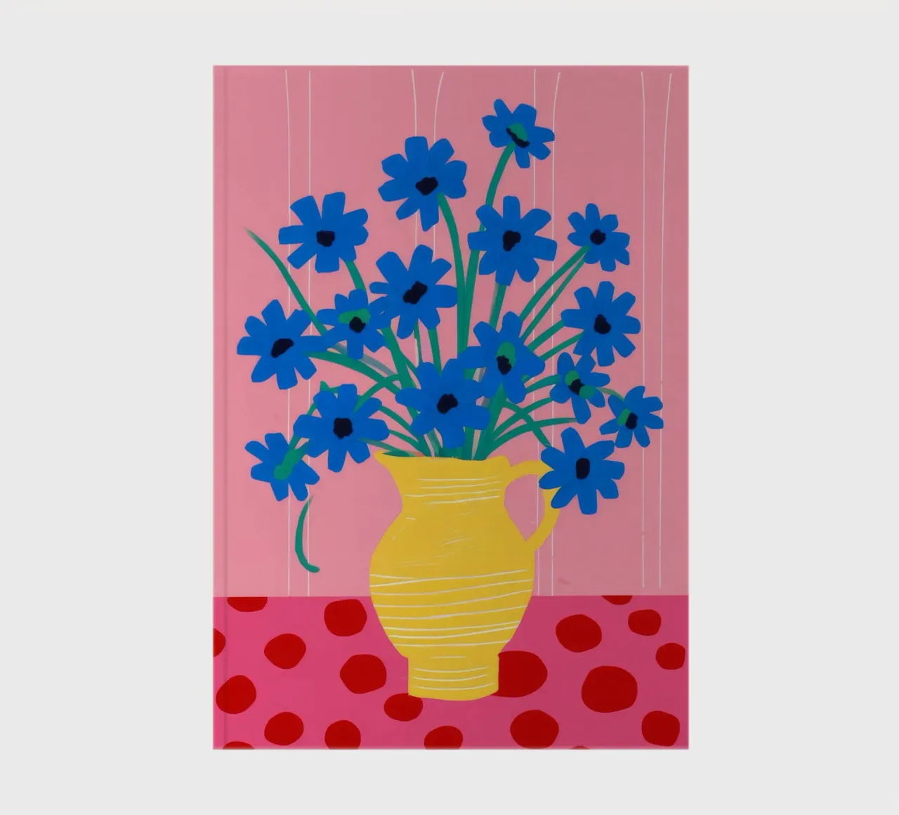 Vase jaune Asters bleus carnet de notes de FadeAura