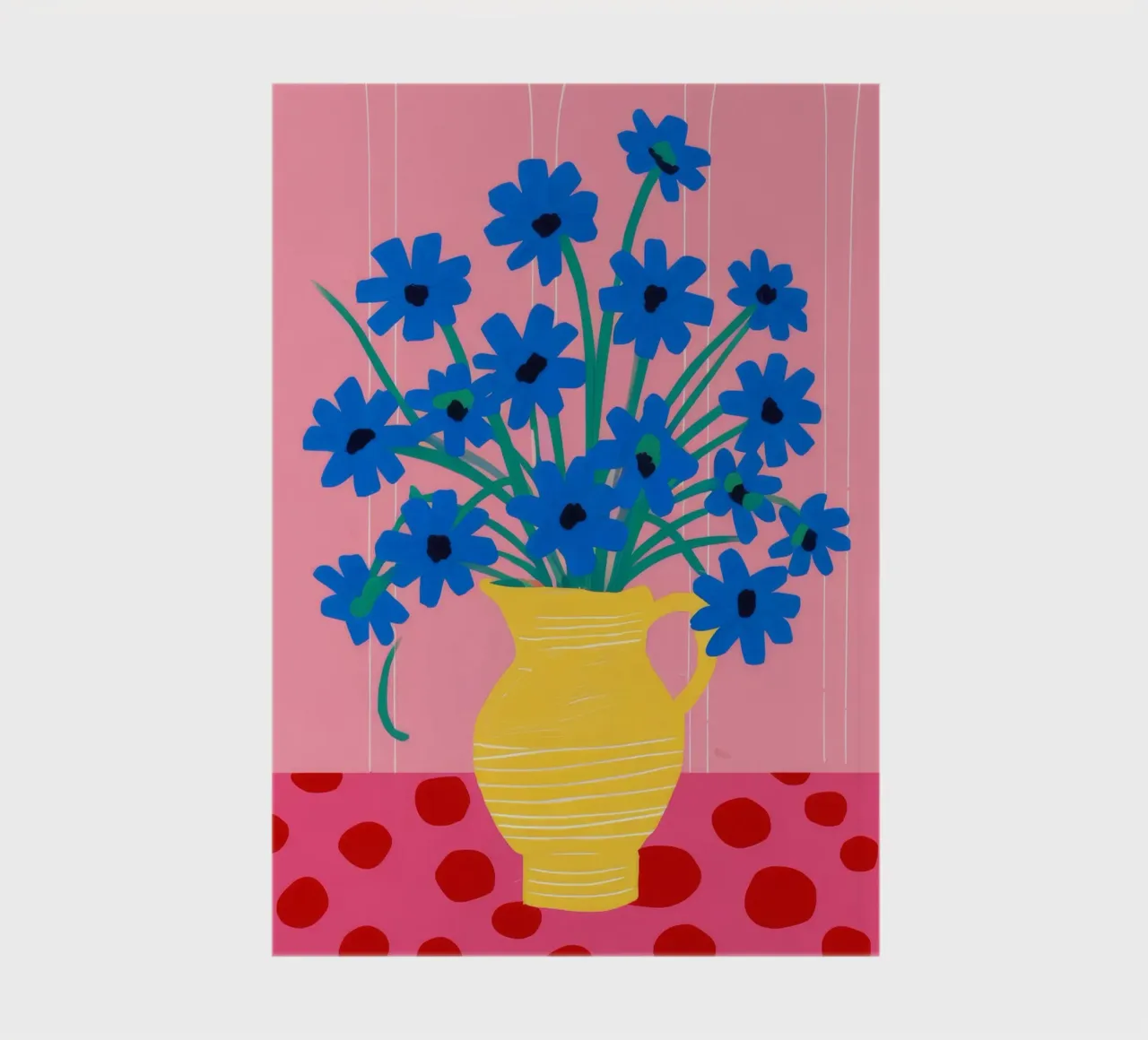 Vase jaune Asters bleus carnet de notes de FadeAura