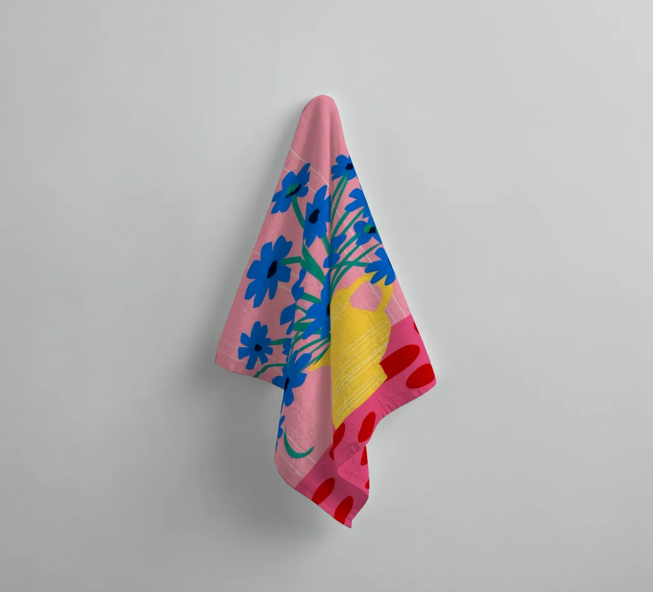 Vase jaune Asters bleus serviette de bain de FadeAura