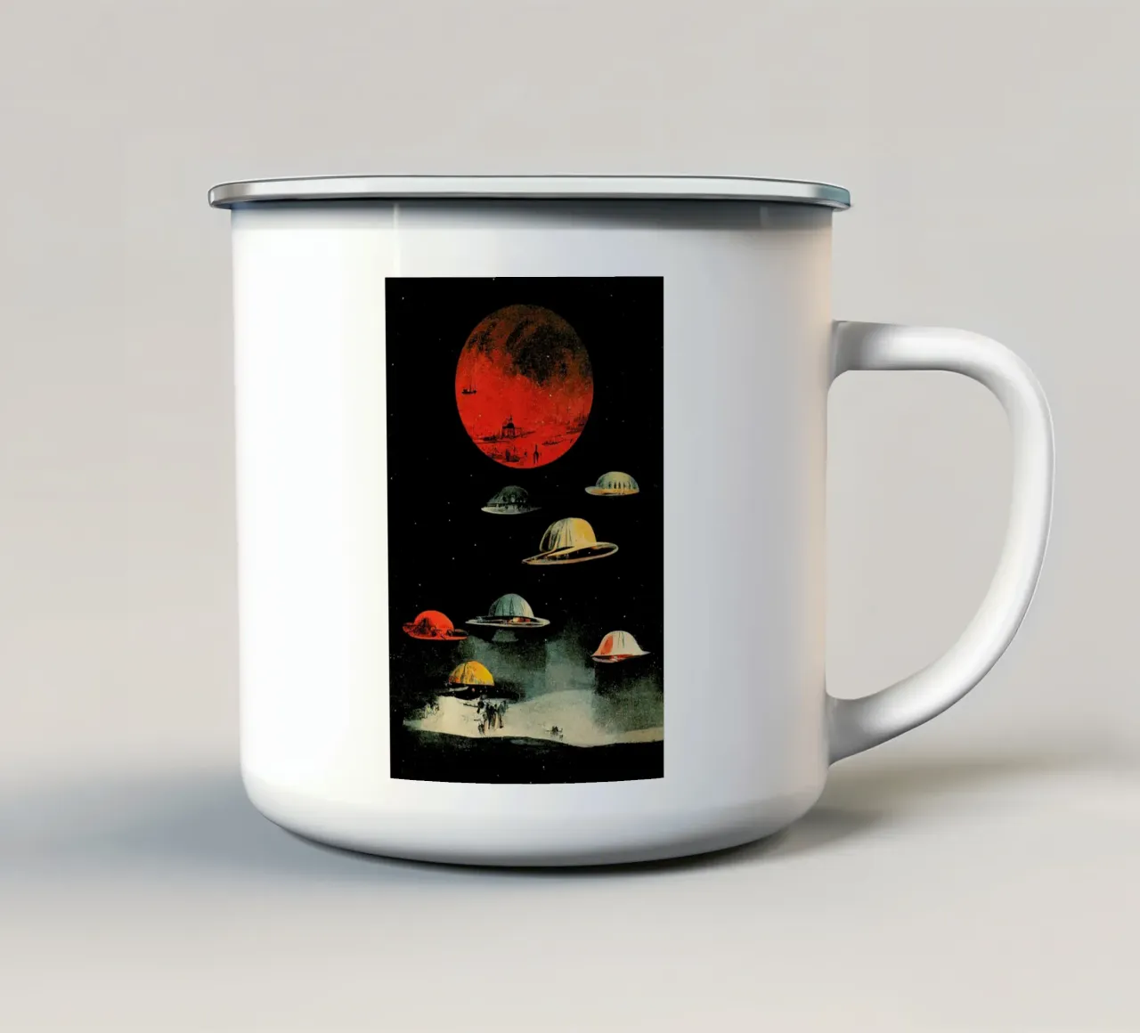 They Are Coming tazza in smalto da treechild