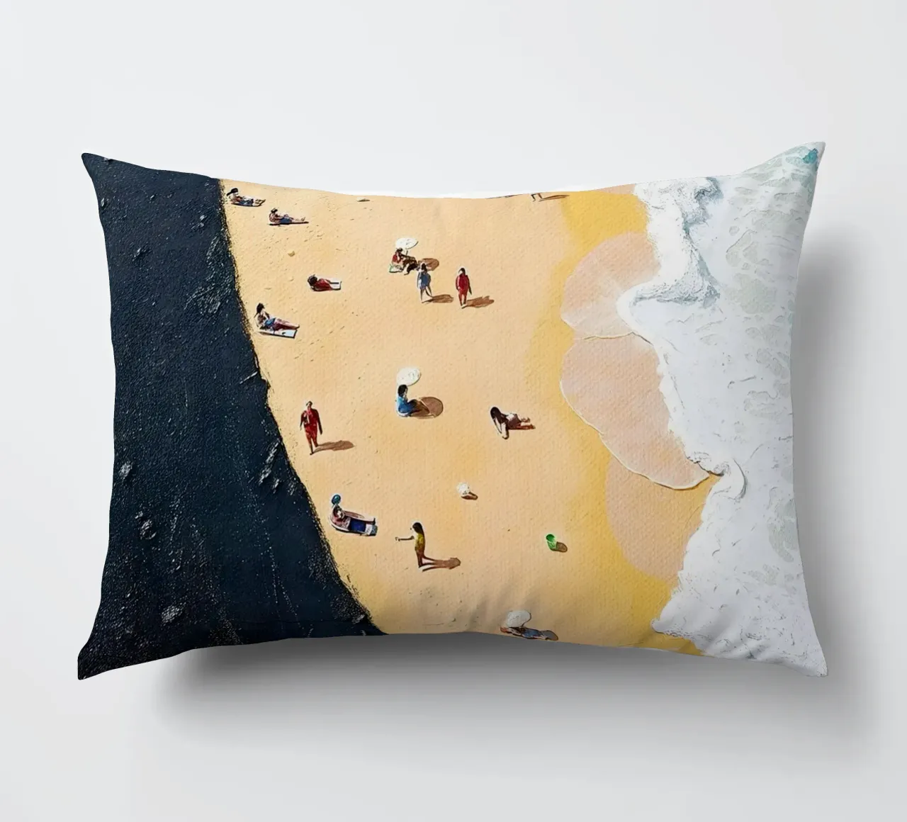 Spiaggia di confine - Paesaggio impressionistico sulla spiaggia cuscino da KUNSTstück