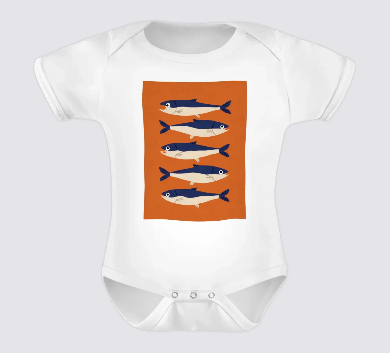 Scuola di sardine Stillness body neonato maniche corte da Pale Aura