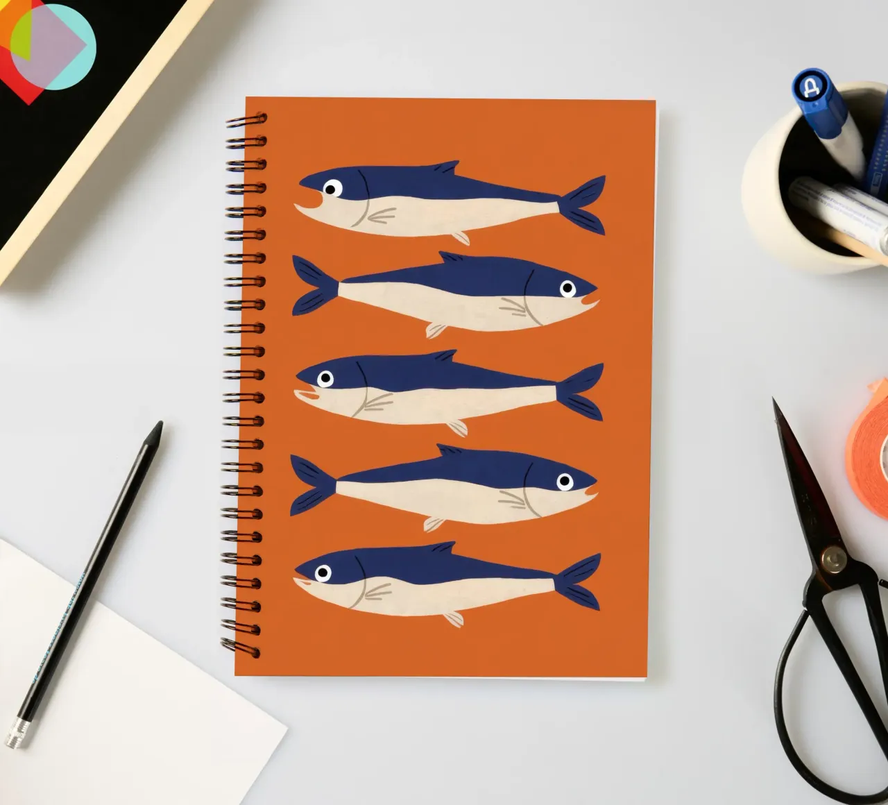 Sardine School Stillness spiral notebook by Pale Aura