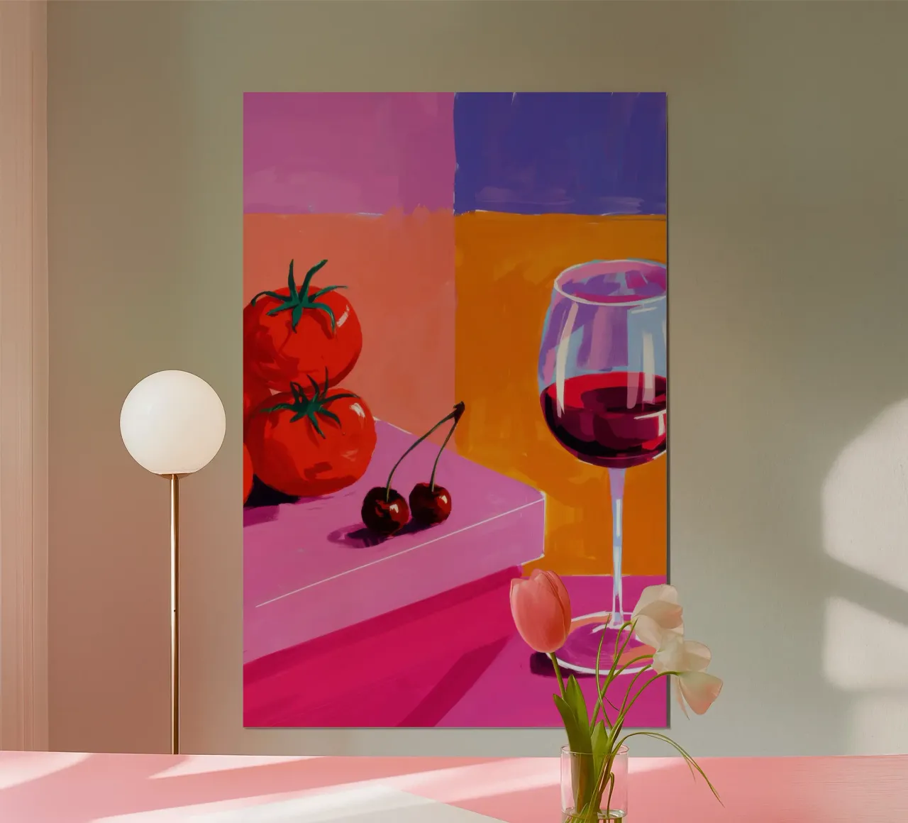 Tomate Vino Reposo poster con marco de aluminio de Pale Aura