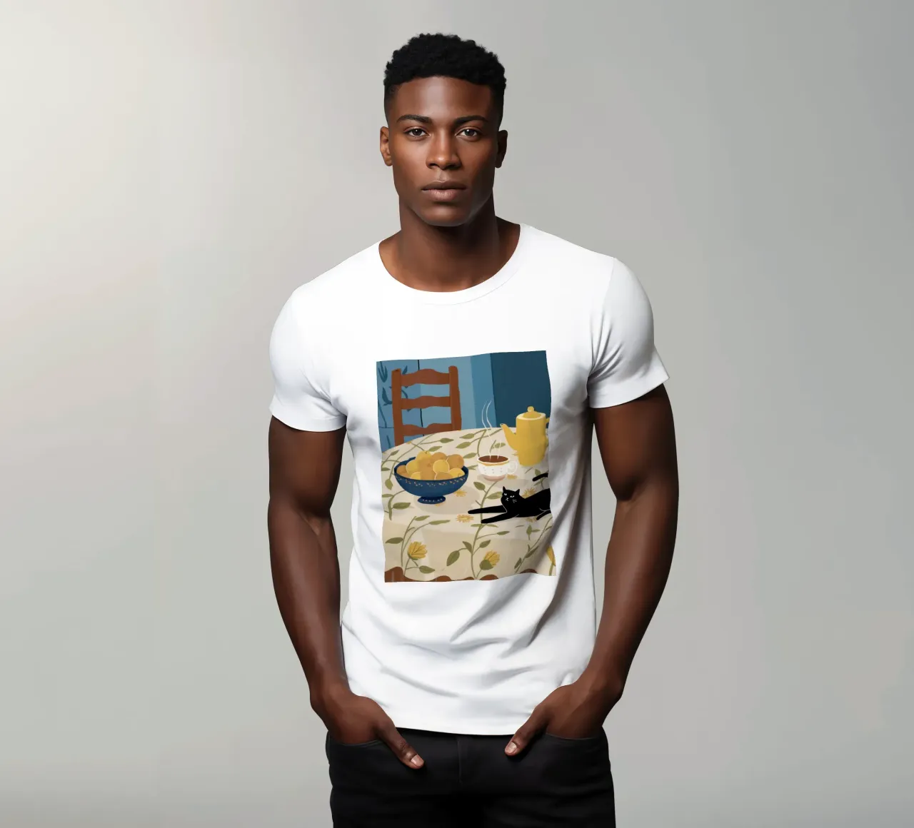 Table Cat Nap t-shirt by Pale Aura