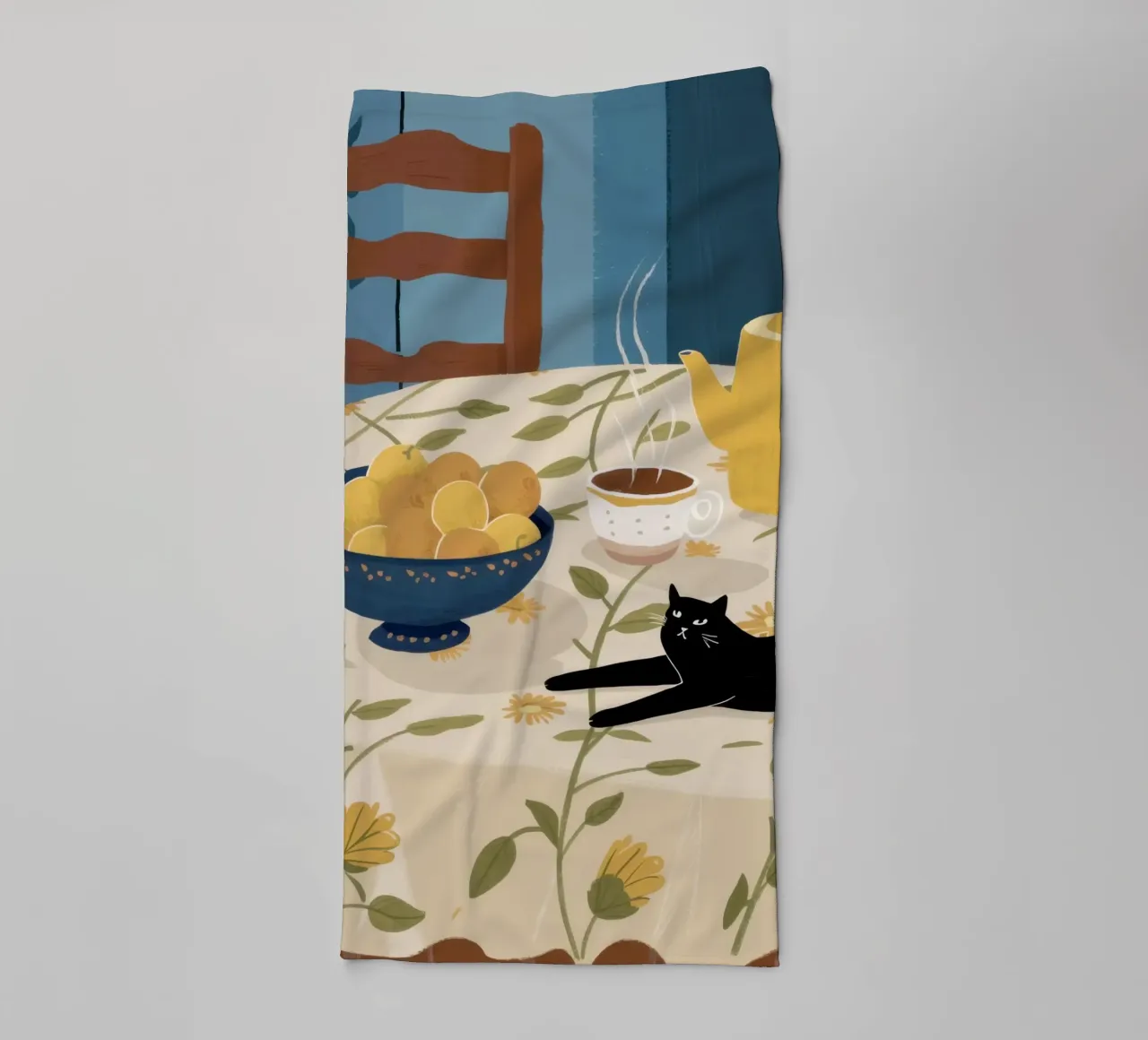 Table Cat Nap towel by Pale Aura