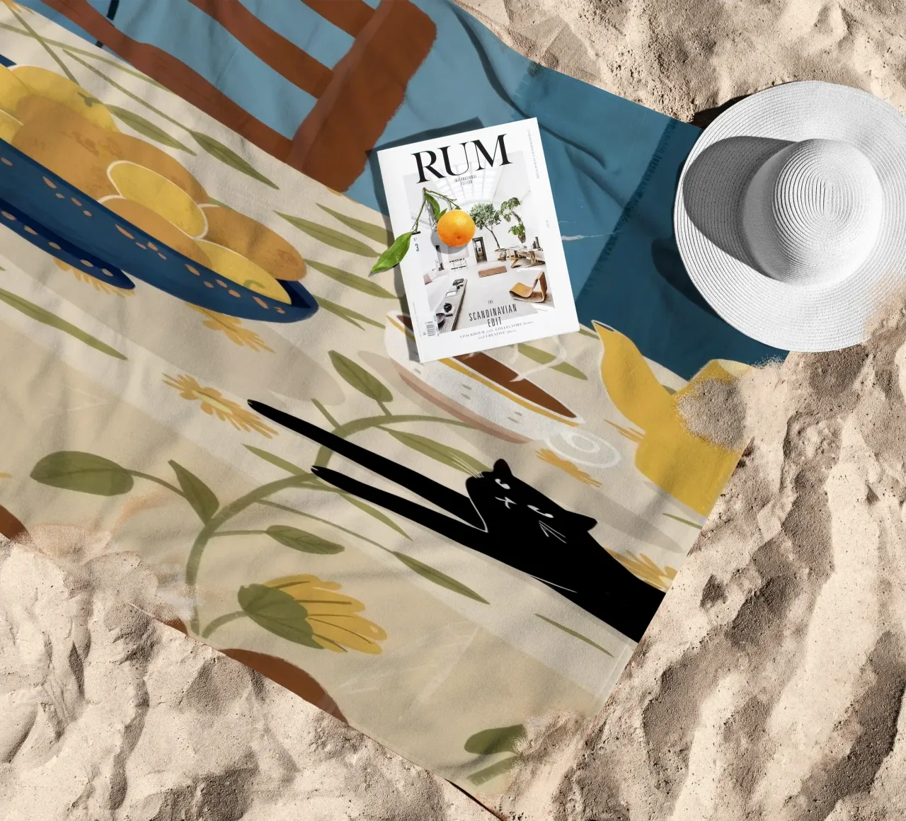 Table Cat Nap serviette de plage de Pale Aura
