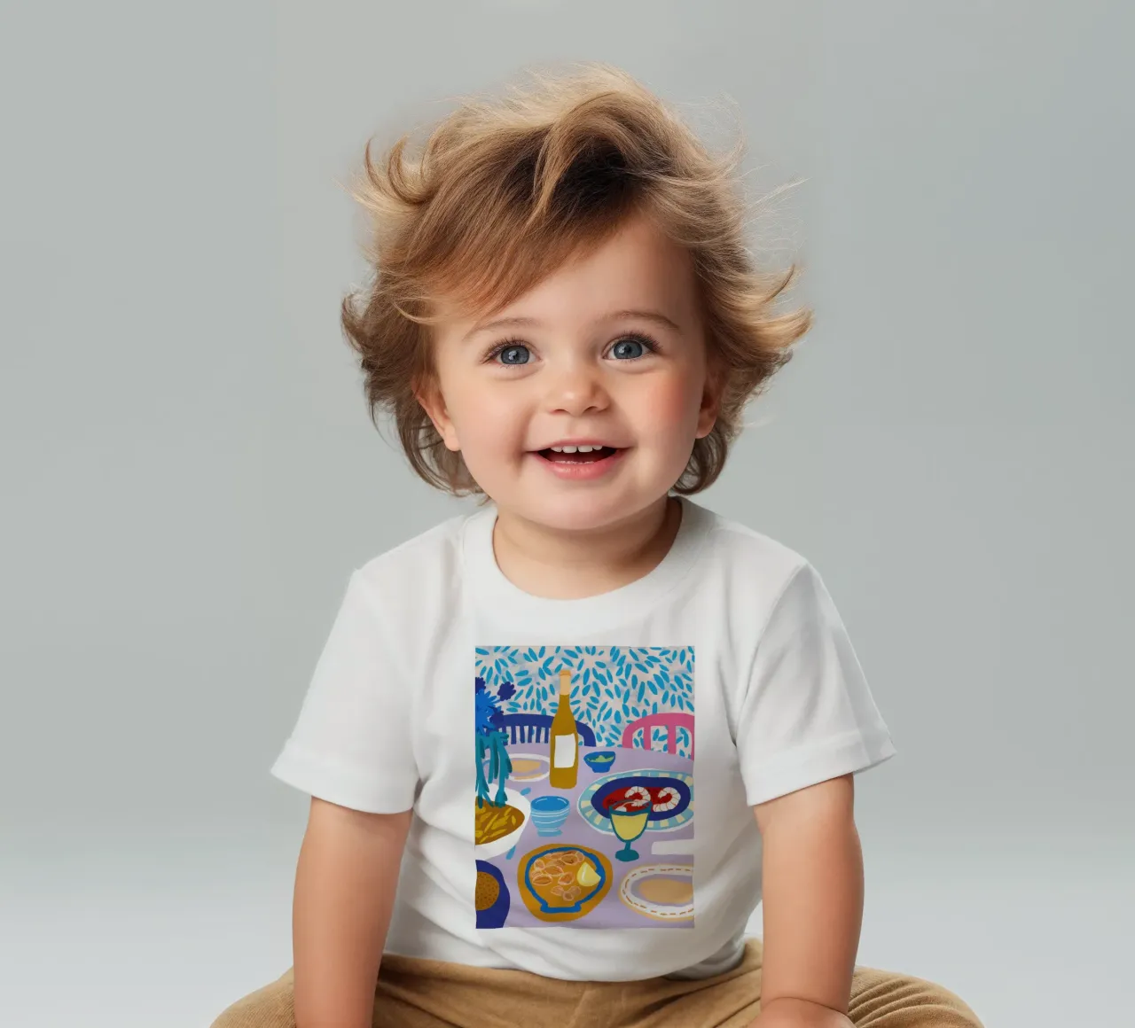 Blue Table Bankett Baby T-Shirt von Pale Aura