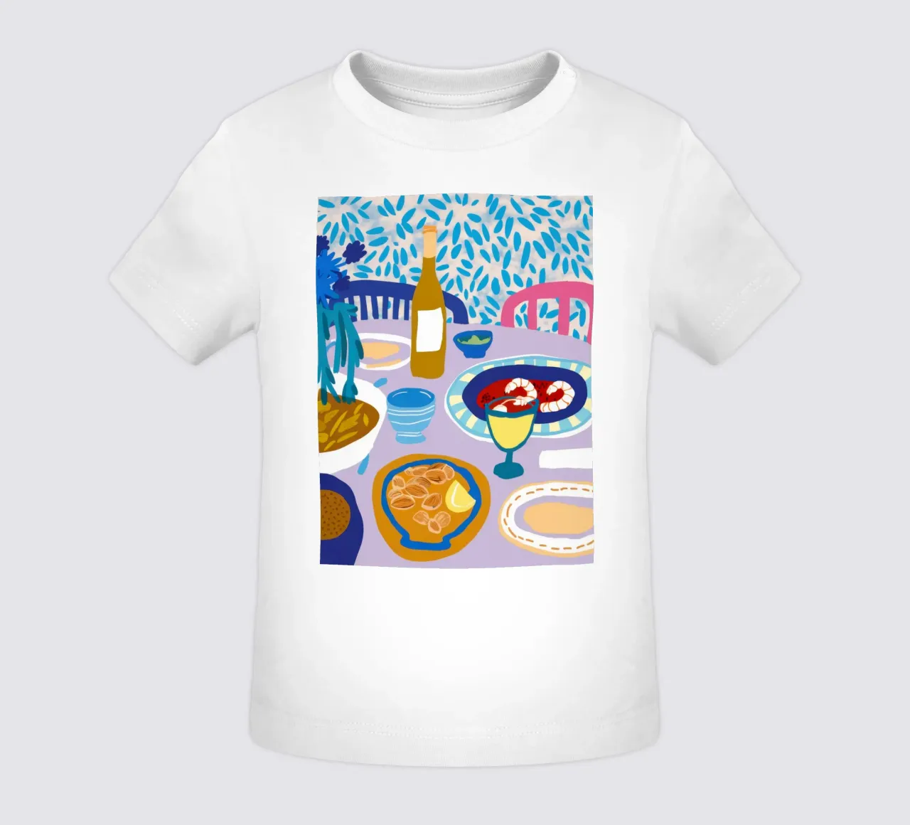 Blue Table Bankett Baby T-Shirt von Pale Aura