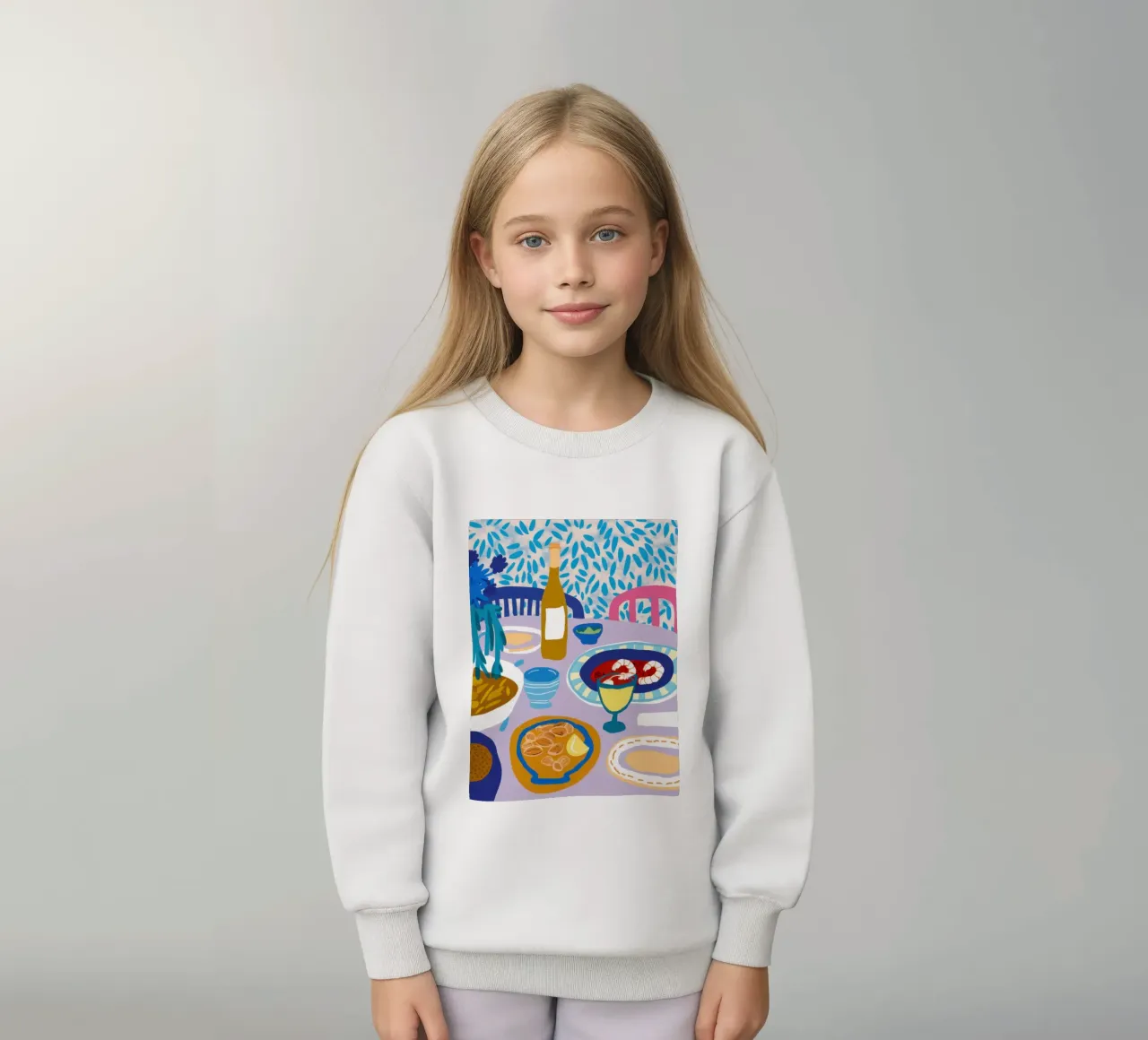 Banchetto a Tavola Blu felpa bambino da Pale Aura