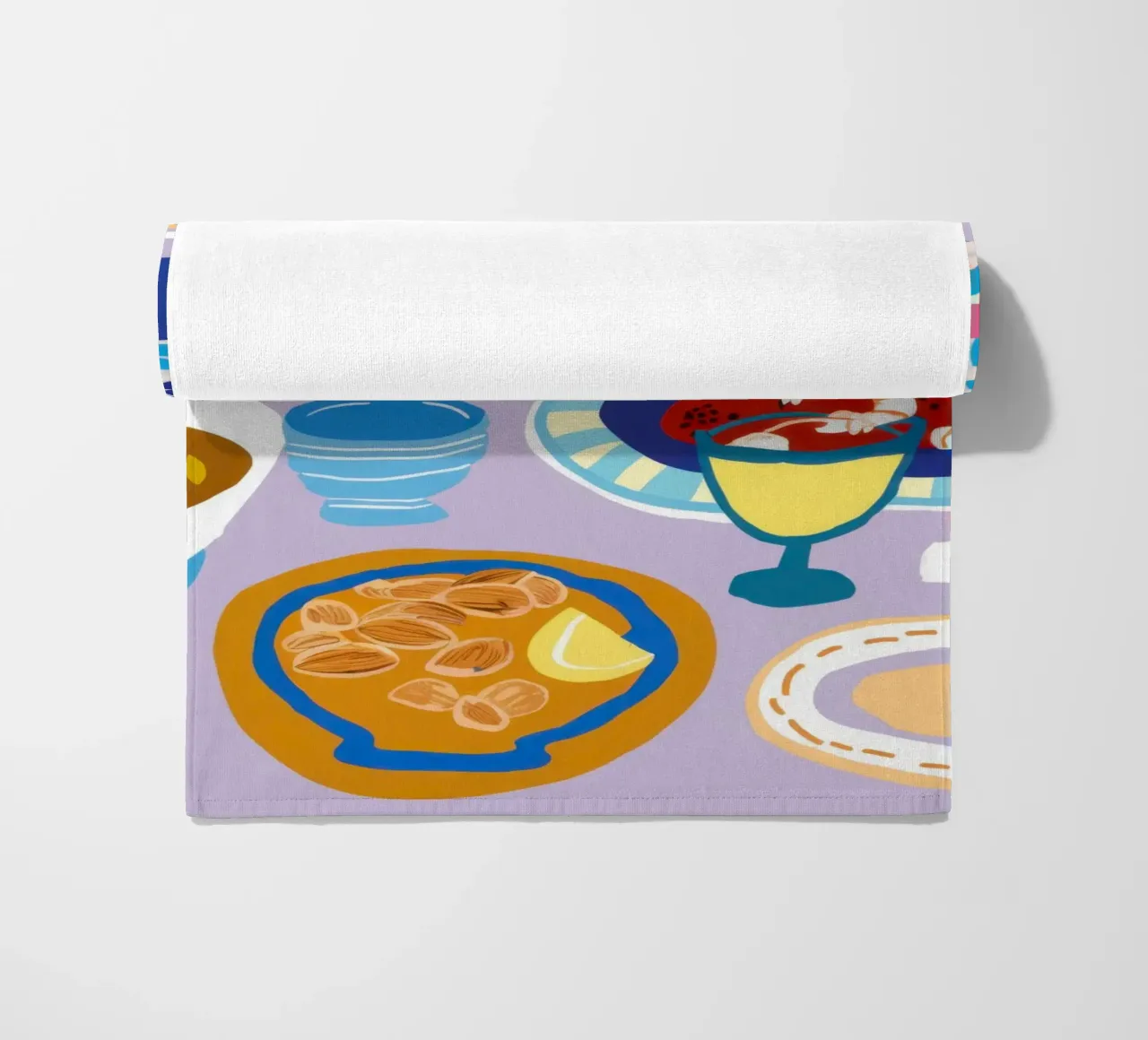 Blue Table Banquet beach towel by Pale Aura