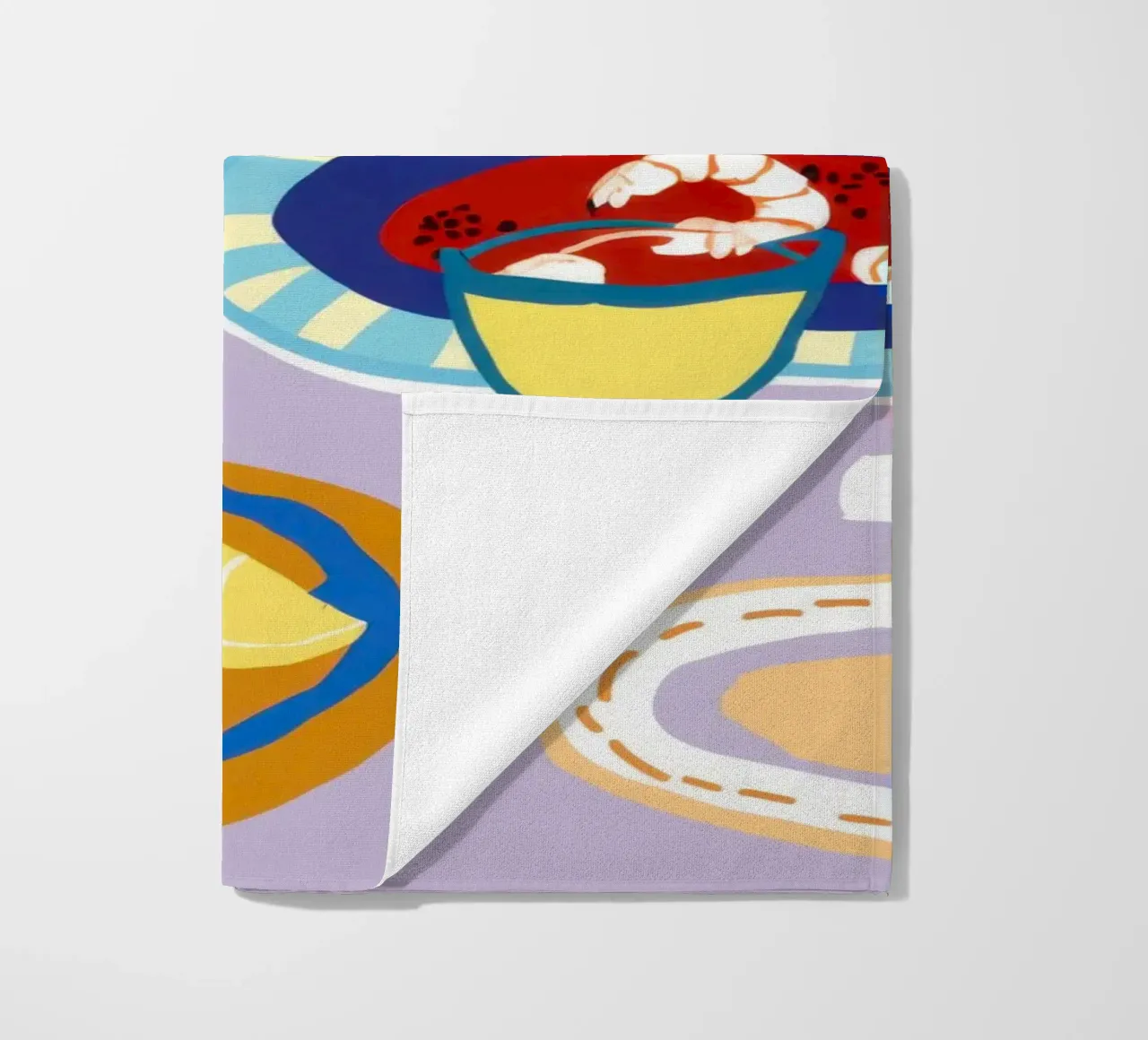 Blue Table Banquet beach towel by Pale Aura