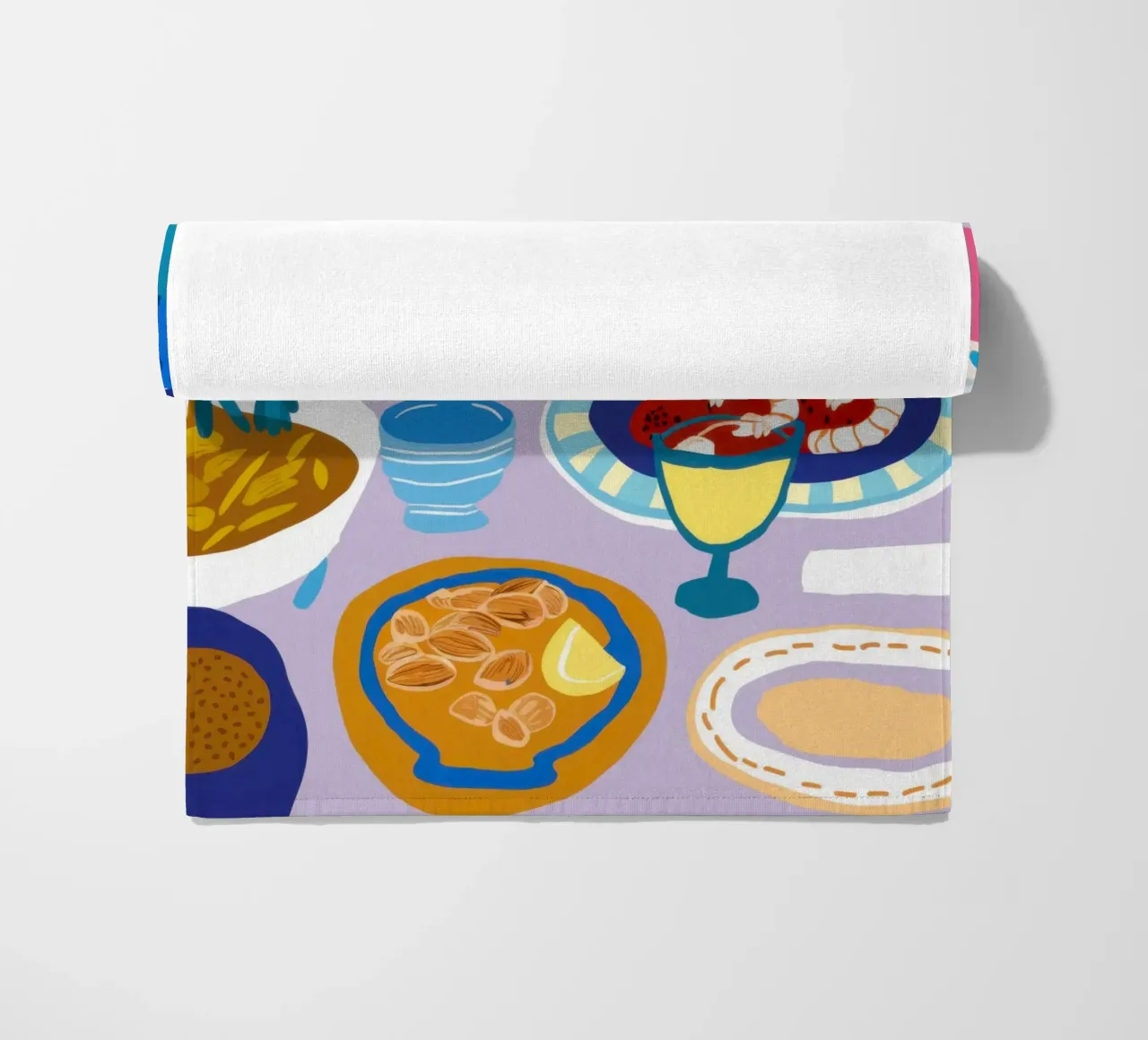 Blue Table Banquet beach towel by Pale Aura