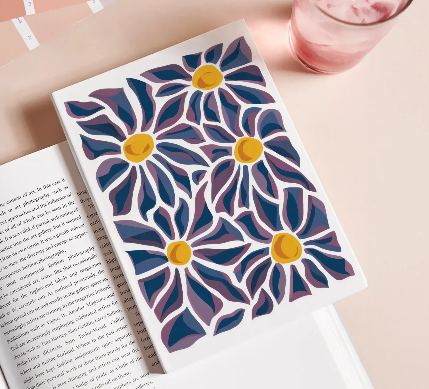 Daisy Pattern Pop notebook by Pale Aura