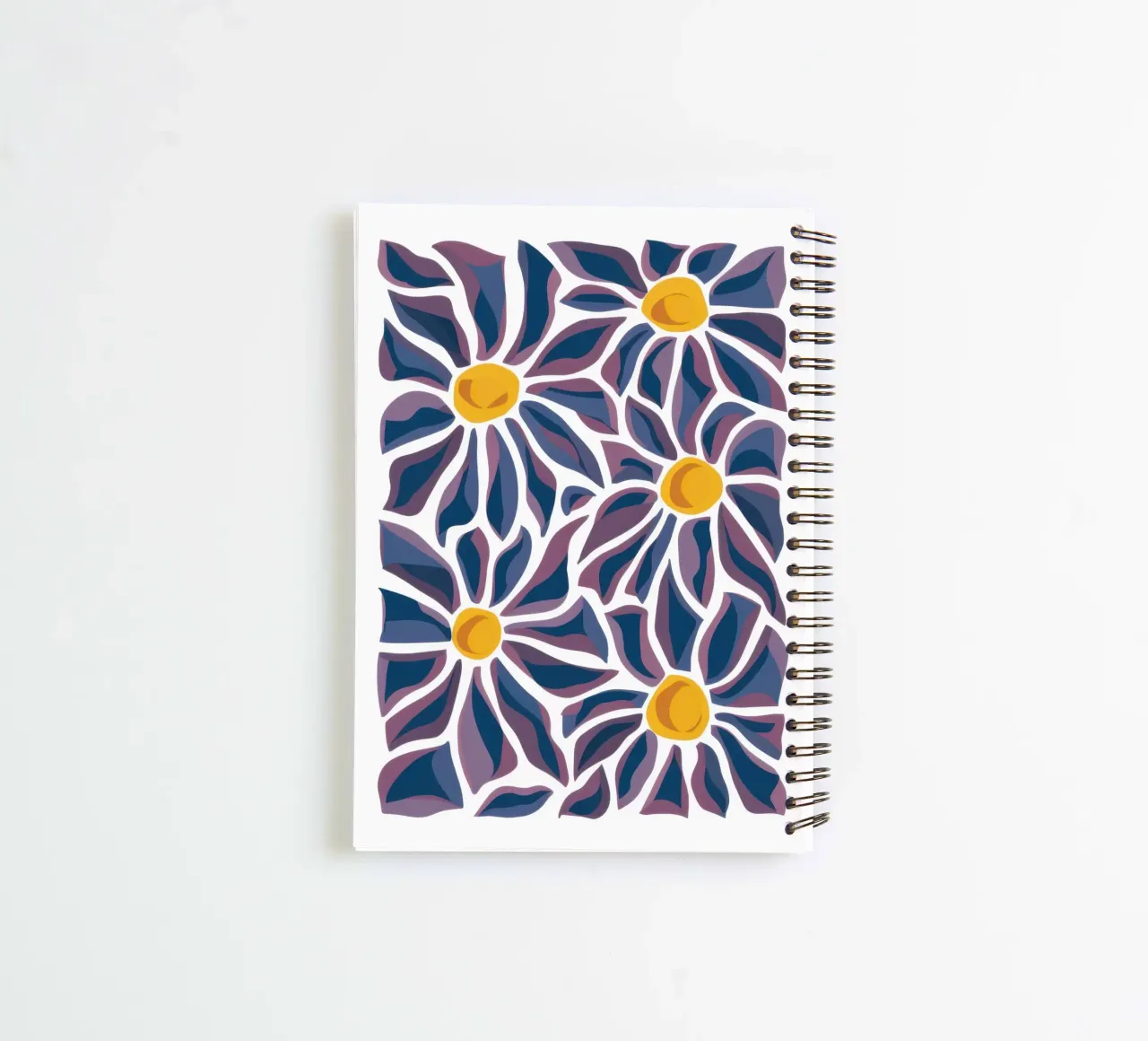 Daisy Pattern Pop spiral notebook by Pale Aura