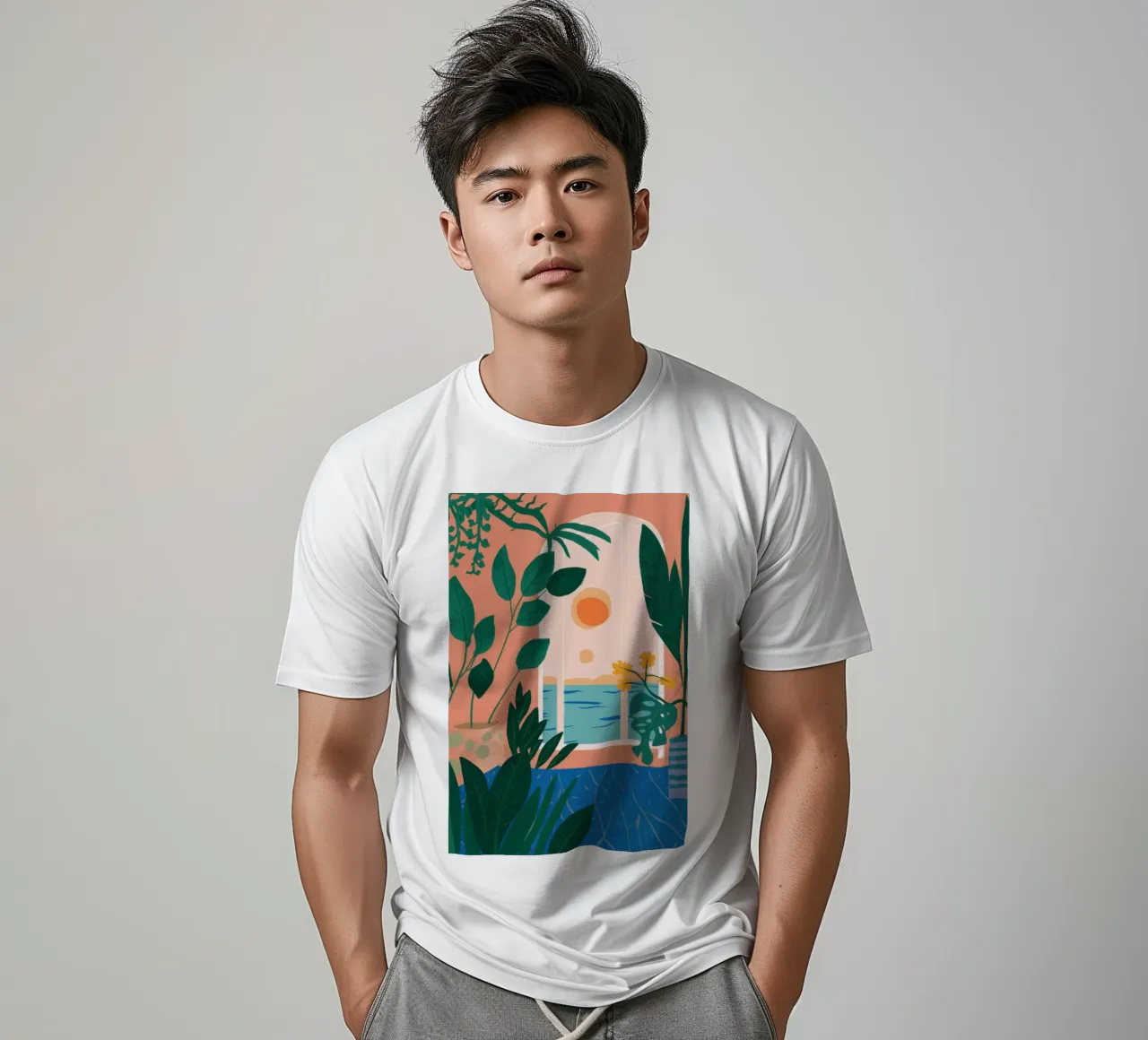 Poolside Reading Escape t-shirt by Pale Aura