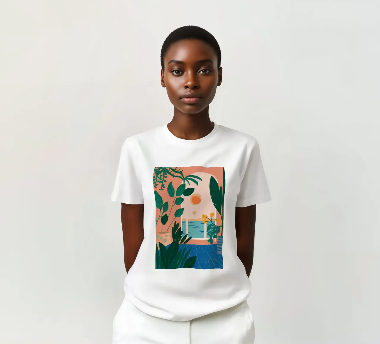 Poolside Reading Escape t-shirt by Pale Aura
