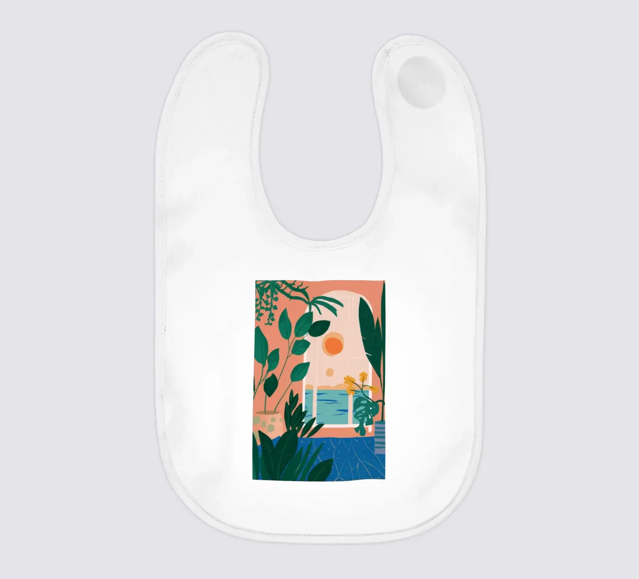 Poolside Reading Escape baby bib by Pale Aura