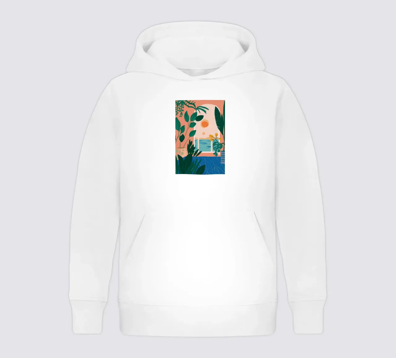 Poolside Reading Escape kids hoodie by Pale Aura