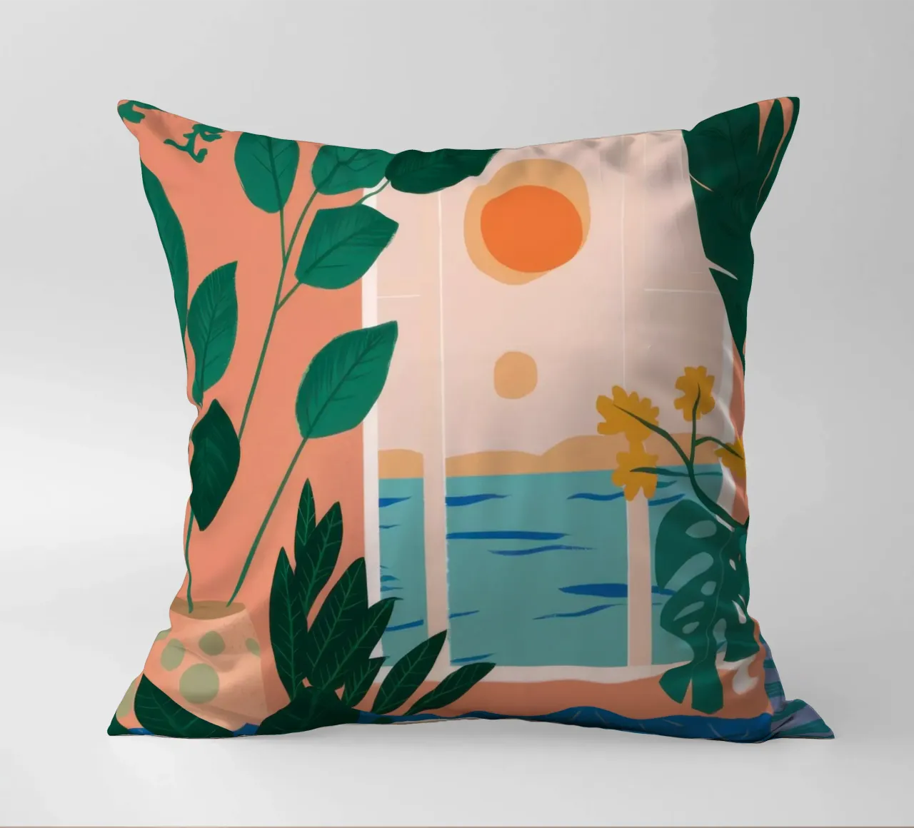 Poolside Reading Escape decorative cushion by Pale Aura