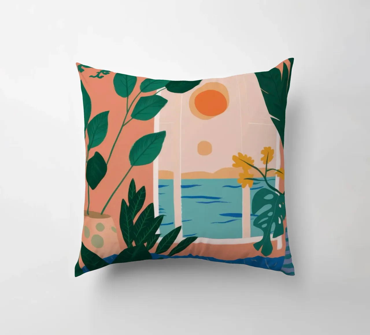 Poolside Reading Escape decorative cushion by Pale Aura