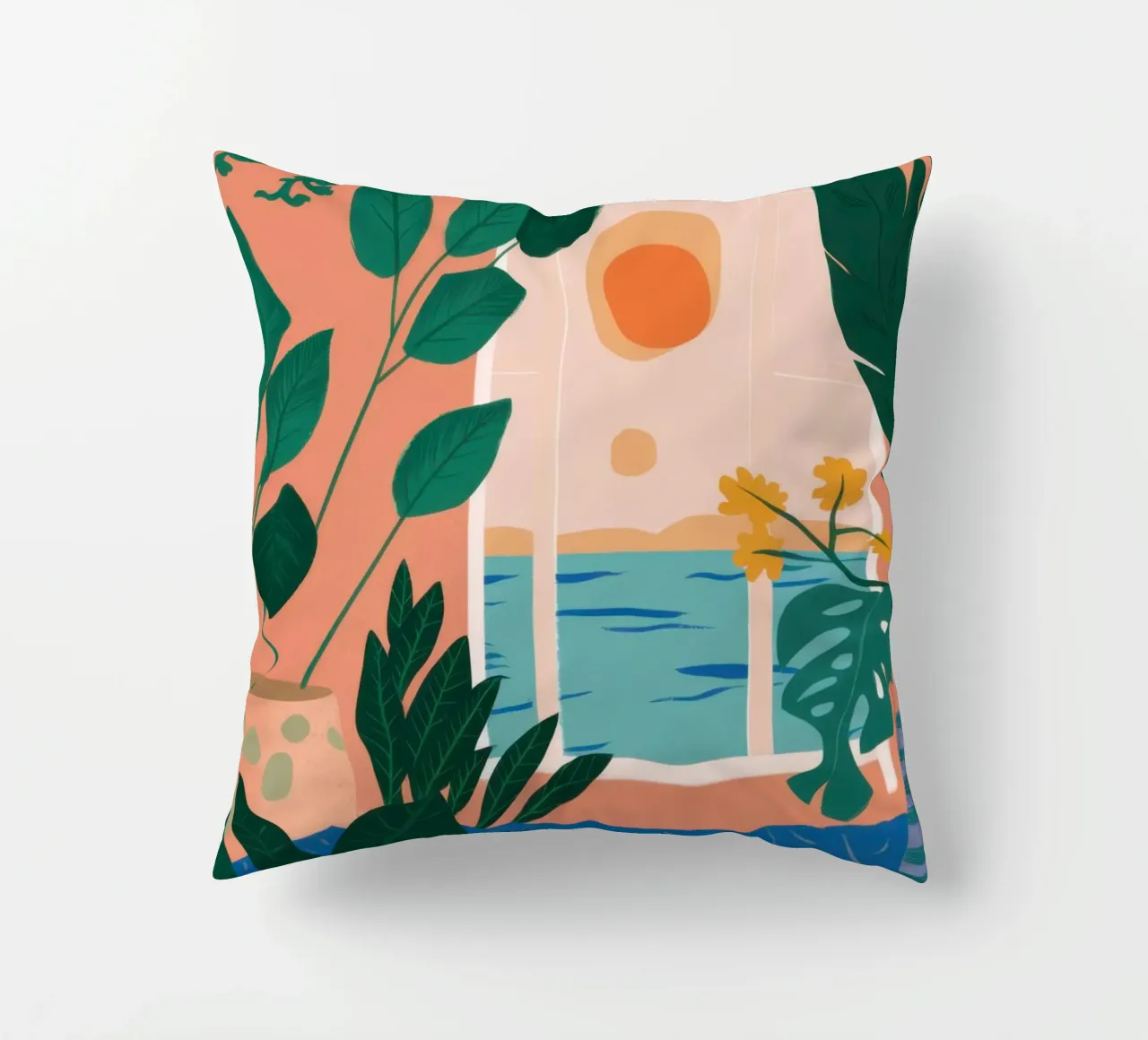 Poolside Reading Escape decorative cushion by Pale Aura