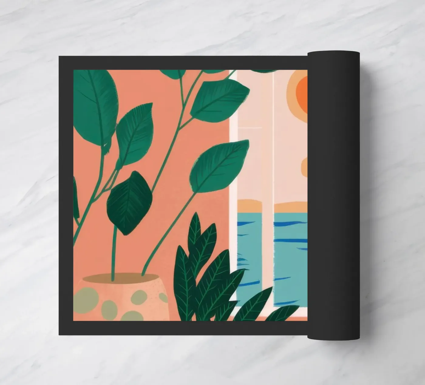 Poolside Reading Escape doormat by Pale Aura