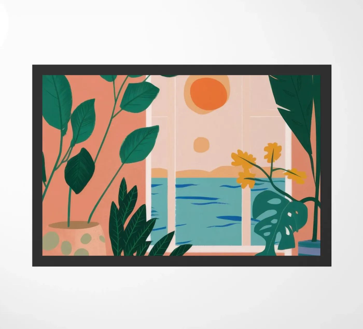 Poolside Reading Escape doormat by Pale Aura