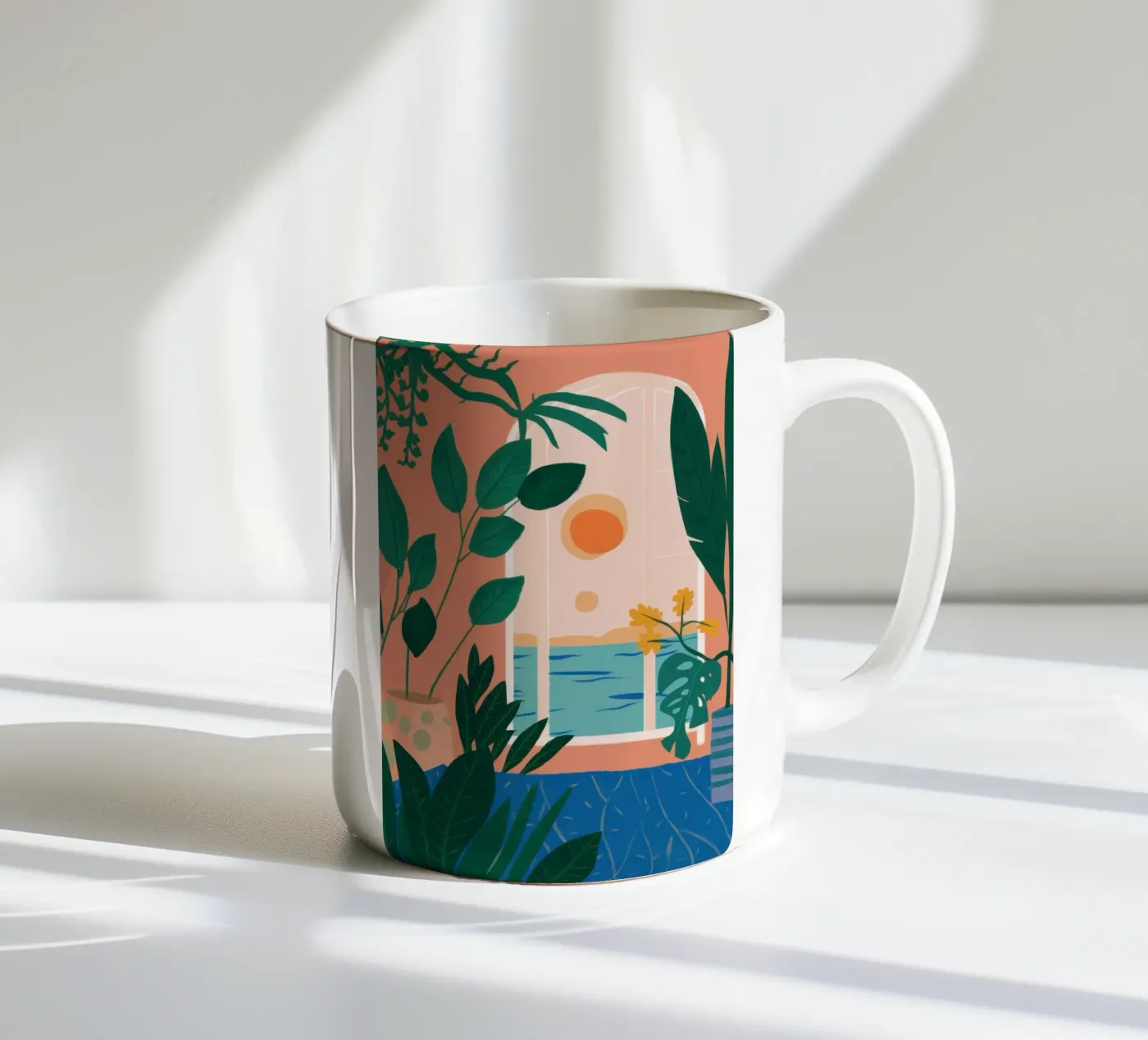 Poolside Reading Escape ceramic mug by Pale Aura