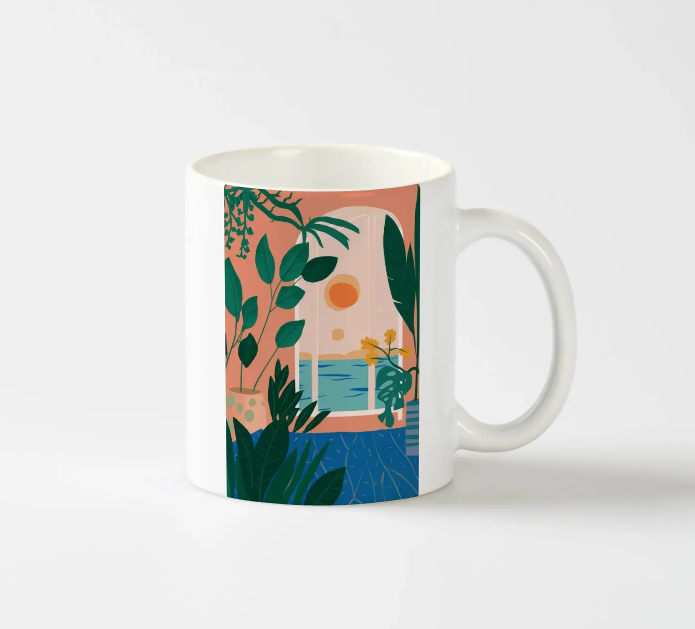 Poolside Reading Escape ceramic mug by Pale Aura