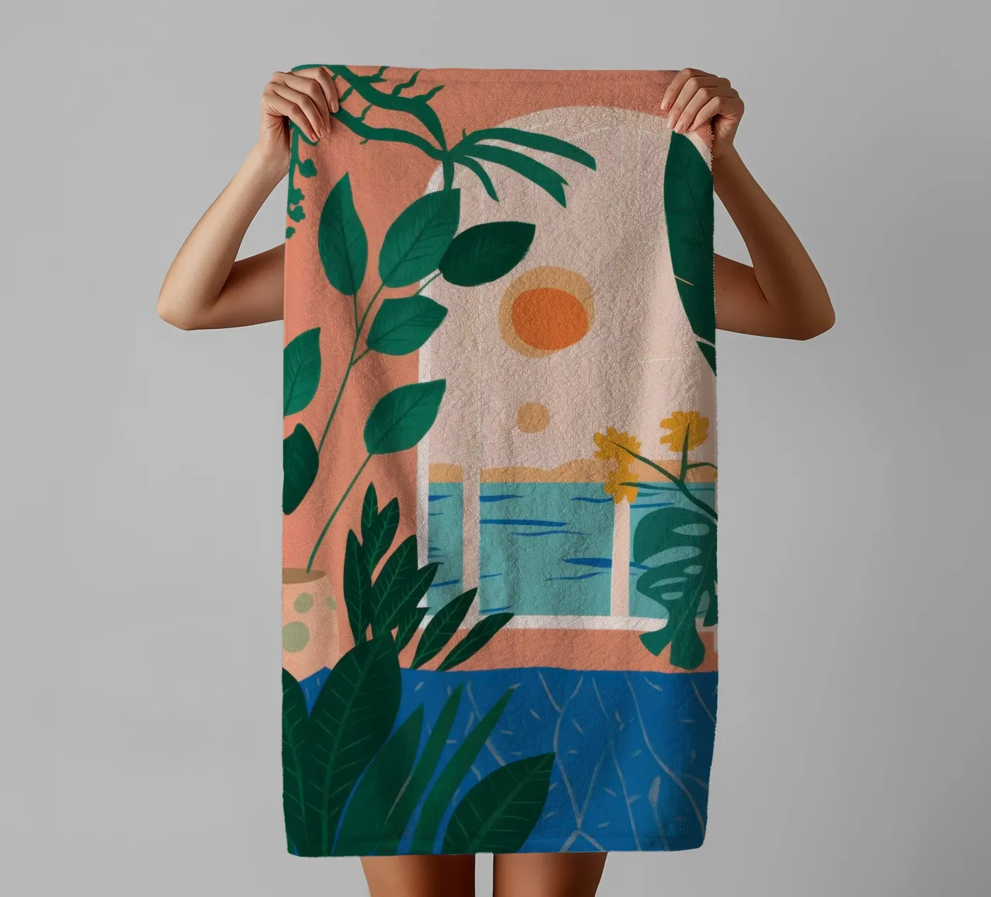 Poolside Reading Escape towel by Pale Aura