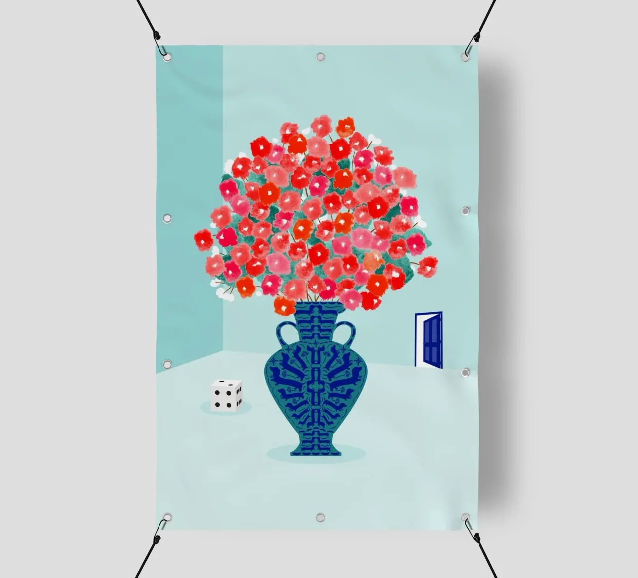 Porta blu 02 telo in pvc da Fraysein Design