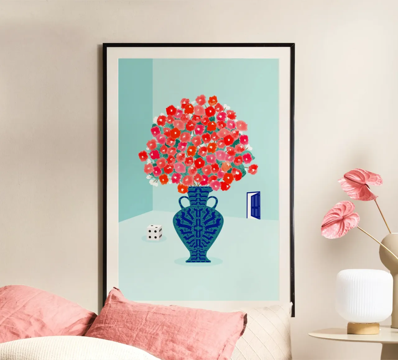 Porta blu 02 poster con telaio in plastica da Fraysein Design