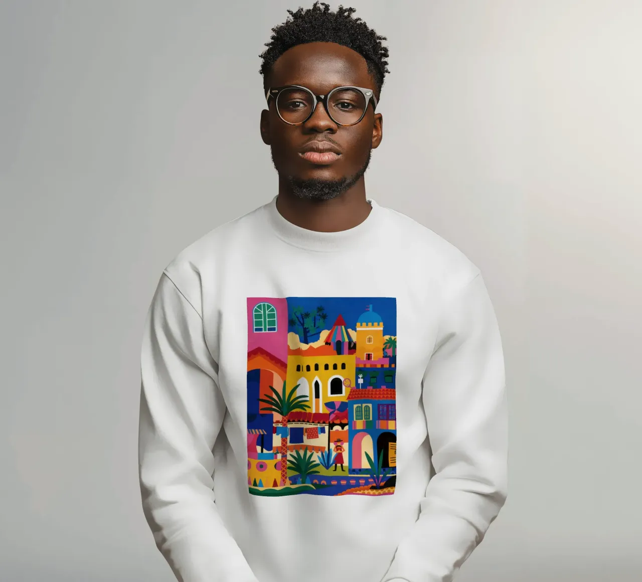 Città collinare colorata felpa da Pale Aura