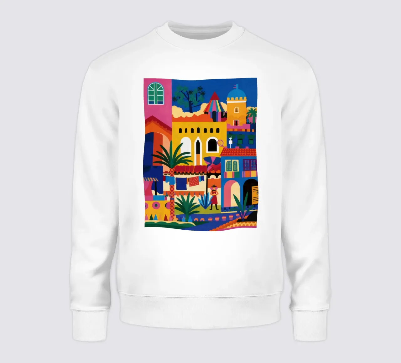 Città collinare colorata felpa da Pale Aura