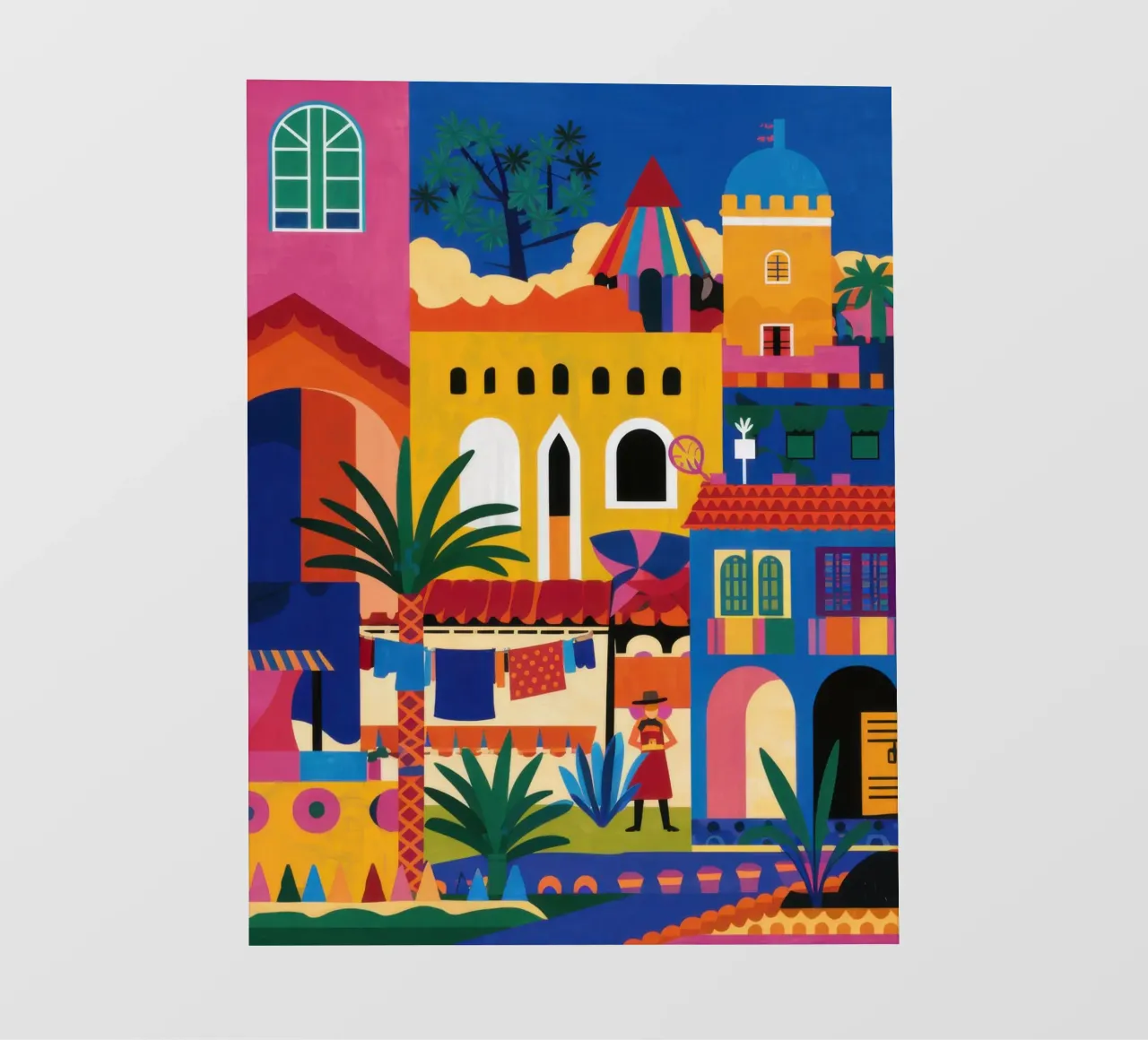 Colorful Hillside Town photo wallpaper by Pale Aura