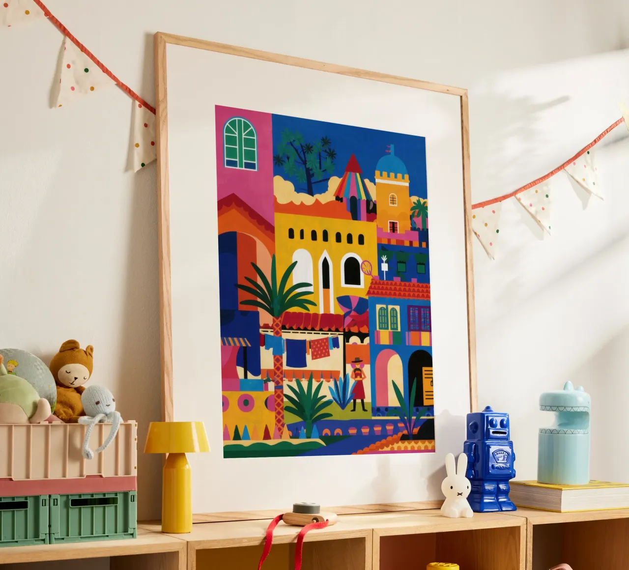 Città collinare colorata carta hahnemühle da Pale Aura
