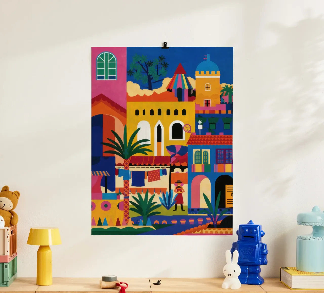 Città collinare colorata carta hahnemühle da Pale Aura