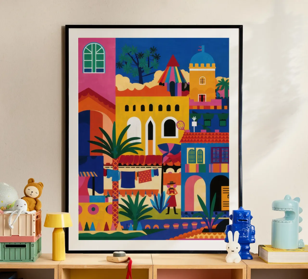 Città collinare colorata carta hahnemühle da Pale Aura