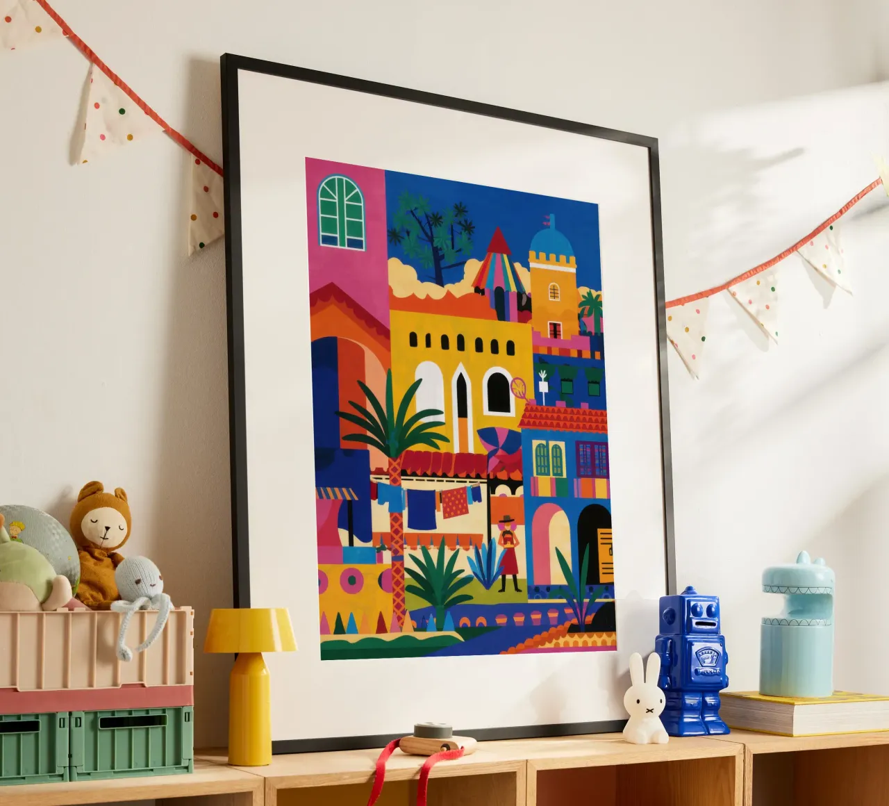 Città collinare colorata carta hahnemühle da Pale Aura