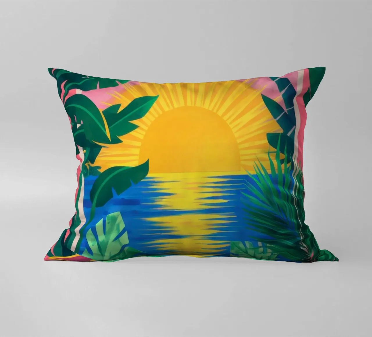 Paradiso delle palme al tramonto cuscino da Pale Aura