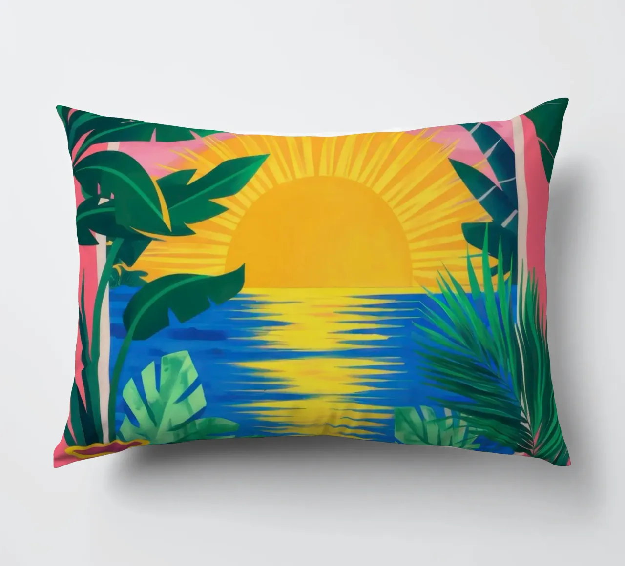 Paradiso delle palme al tramonto cuscino da Pale Aura