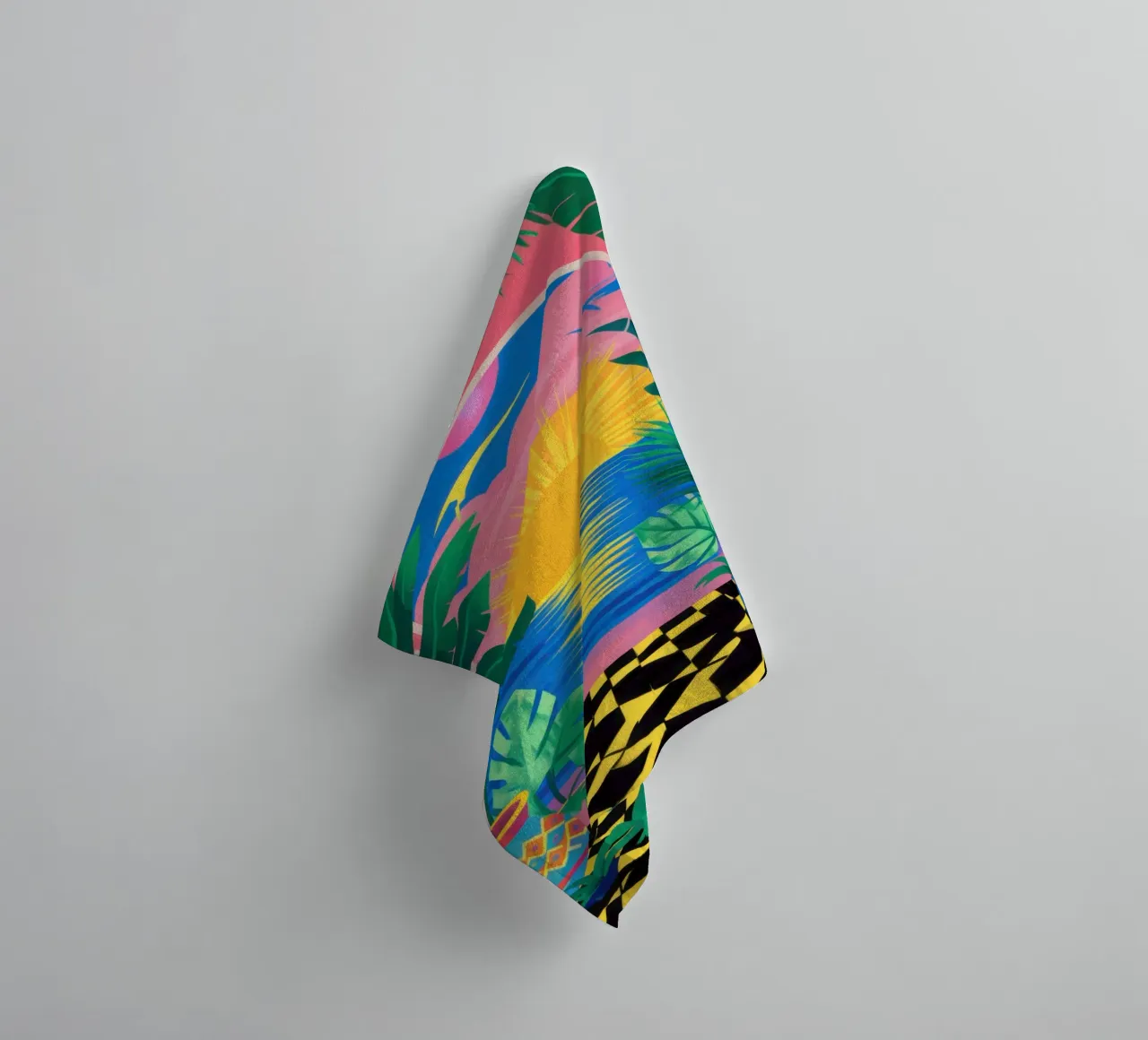 Palm zonsondergang paradijs badhanddoek van Pale Aura