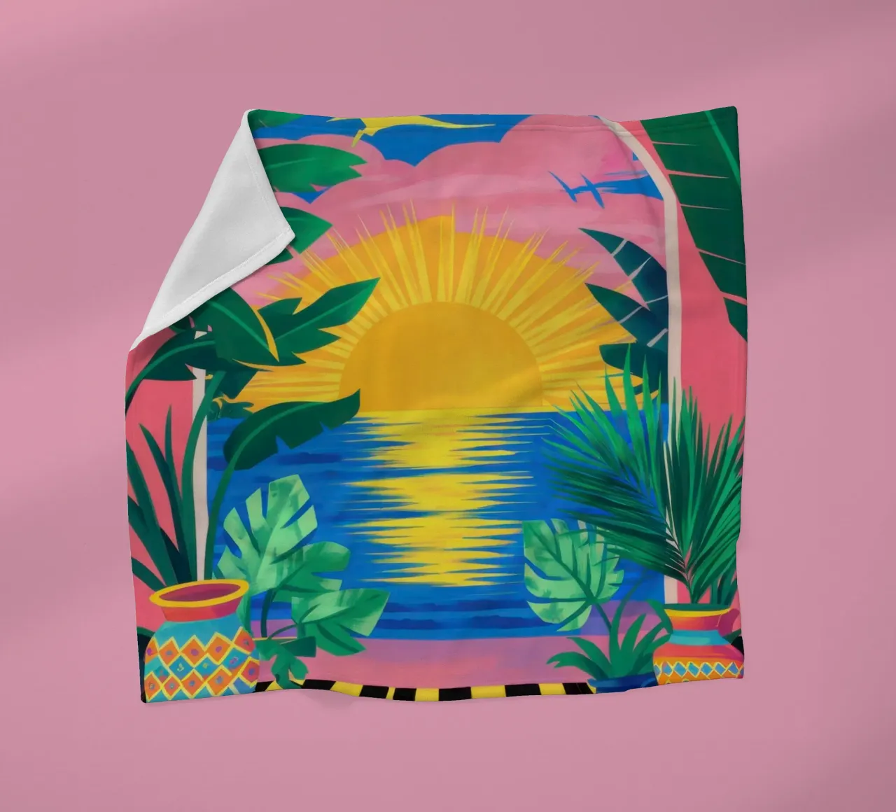 Paradiso delle palme al tramonto coperta in pile da Pale Aura