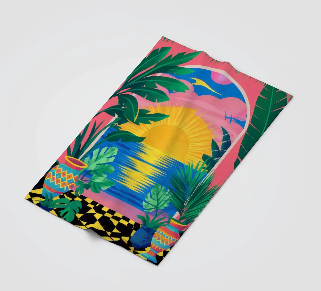 Paradiso delle palme al tramonto coperta in pile da Pale Aura