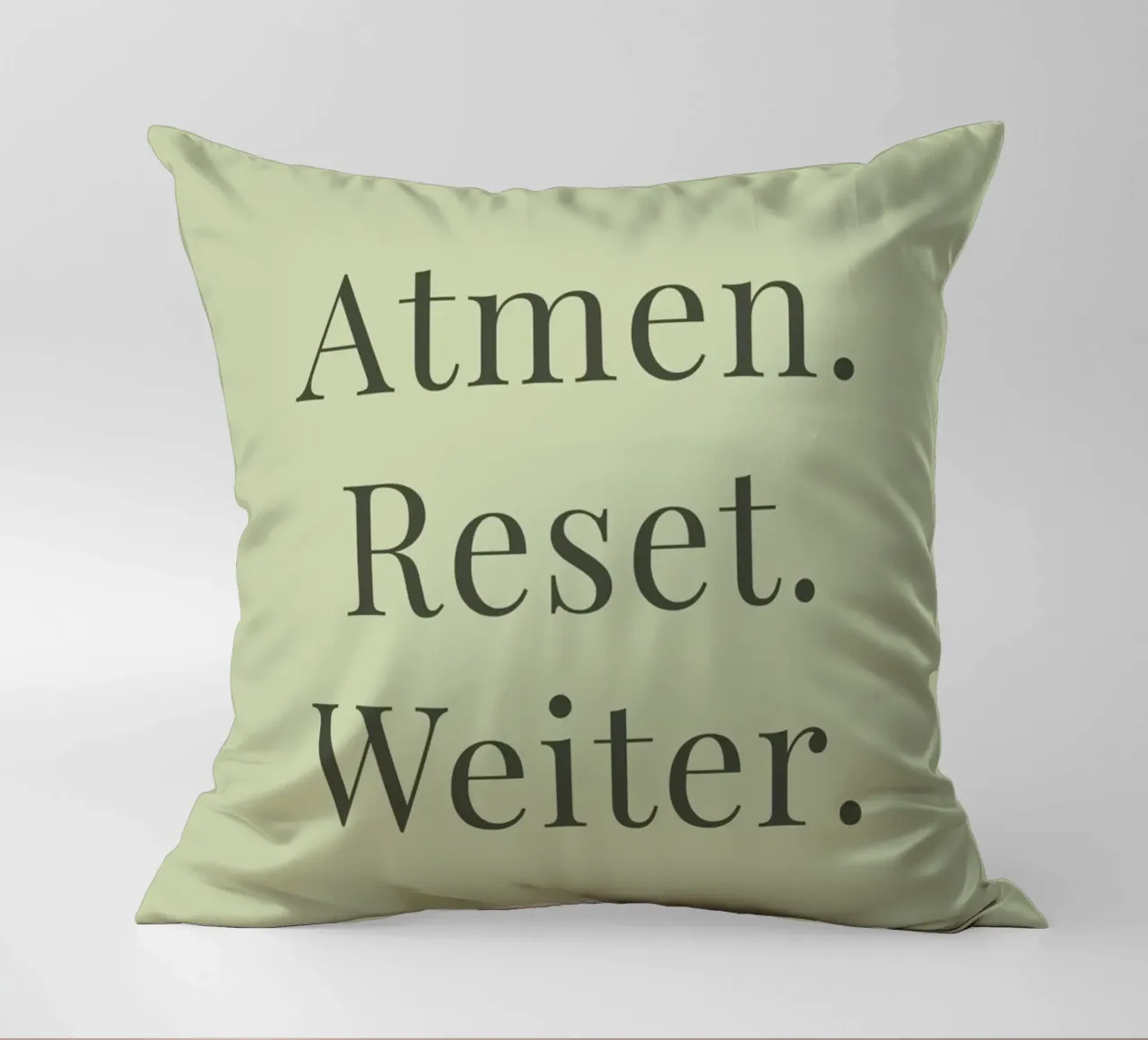 Atmen. Reset. Weiter. - Achtsamkeit cuscino da Typo Designs