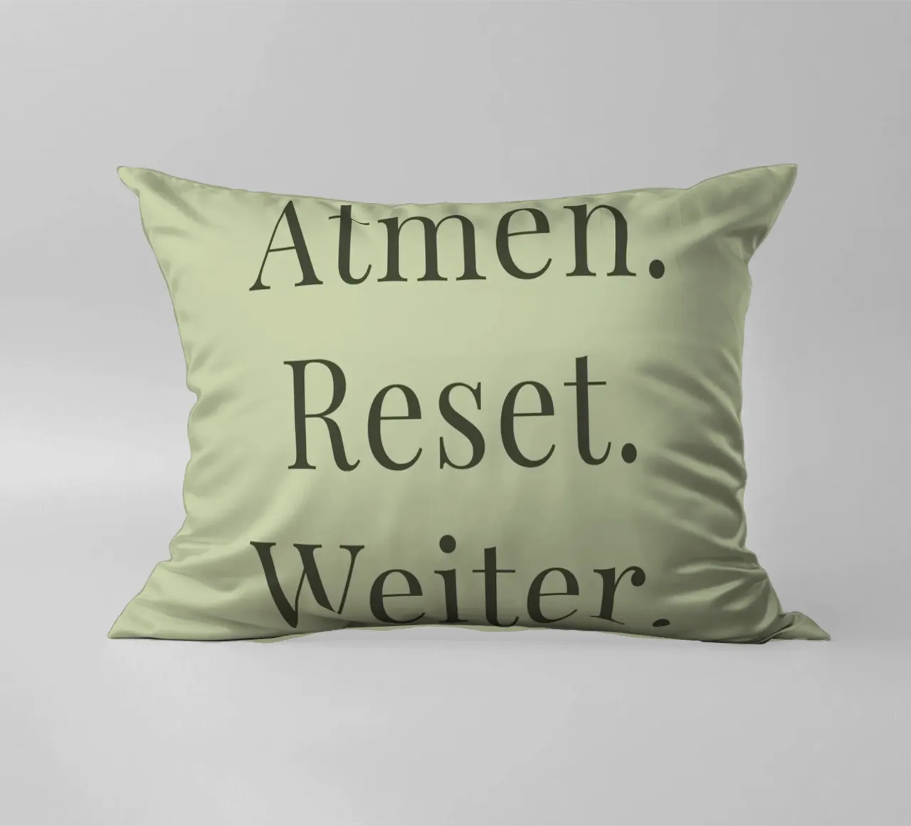 Atmen. Reset. Weiter. - Achtsamkeit cuscino da Typo Designs