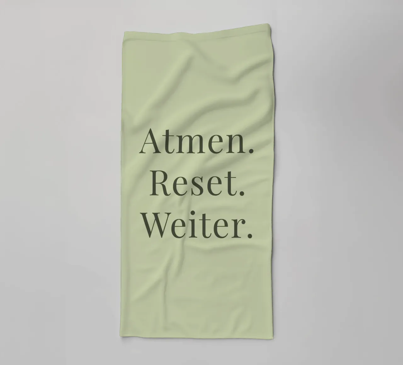 Atmen. Reset. Weiter. - Achtsamkeit towel by Typo Designs