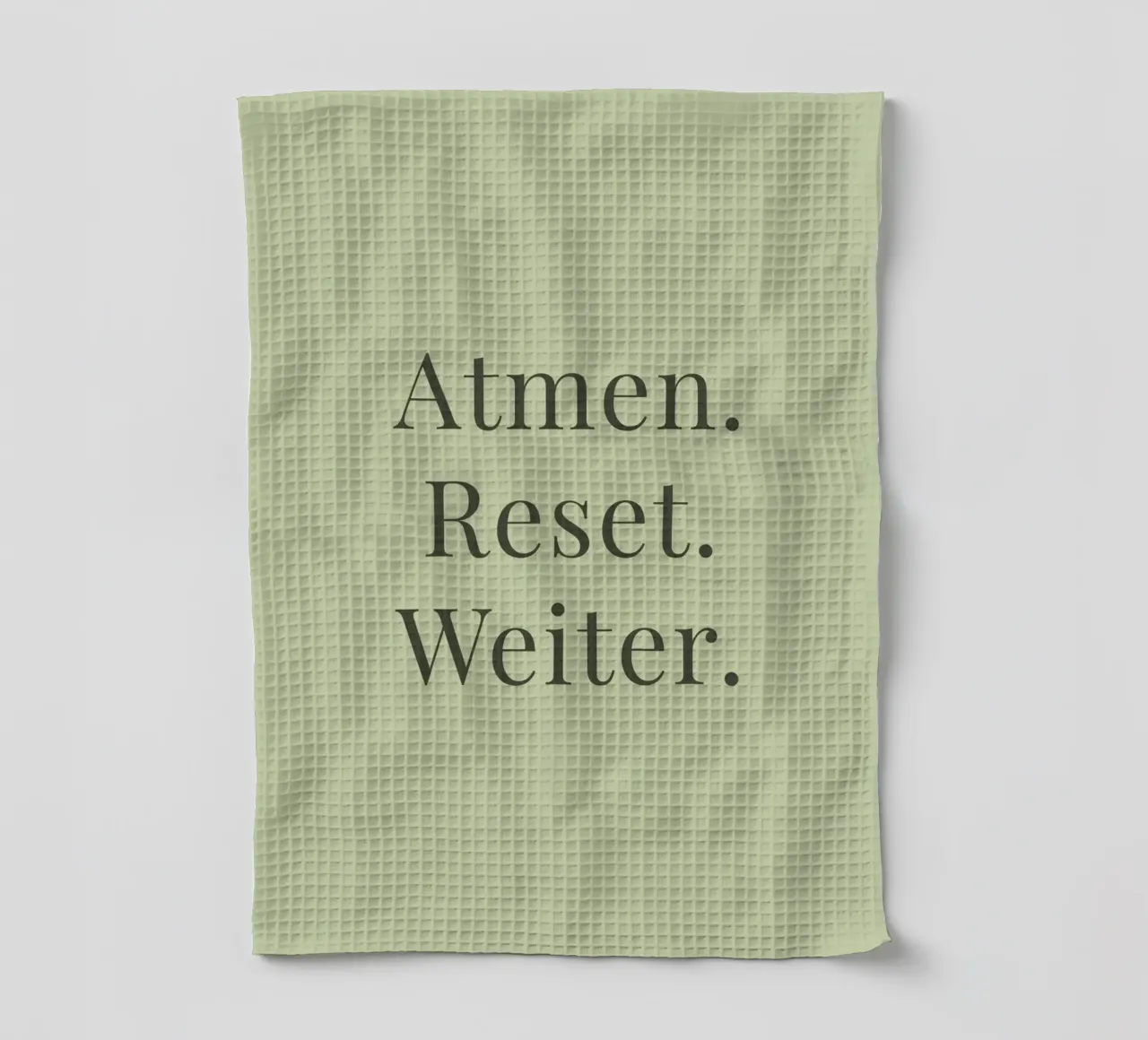 Atmen. Reset. Weiter. - Achtsamkeit canovaccio da cucina da Typo Designs