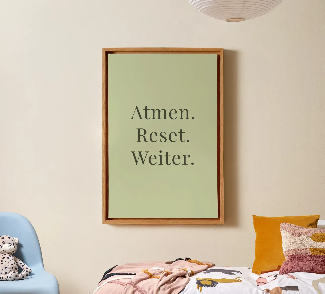 Atmen. Reset. Weiter. - Achtsamkeit tela da Typo Designs